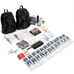 The Essentials Complete 72-Hour Kit - 4 Person: Black or Red Backpack  | No Masks (Color: Red)